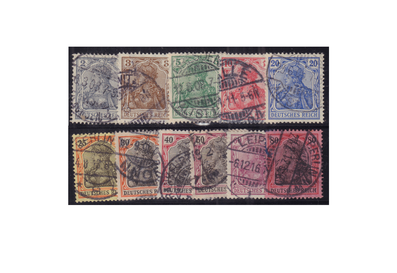 Briefmarken Deutsches Reich Michel-Nr. 83/93 I gestempelt