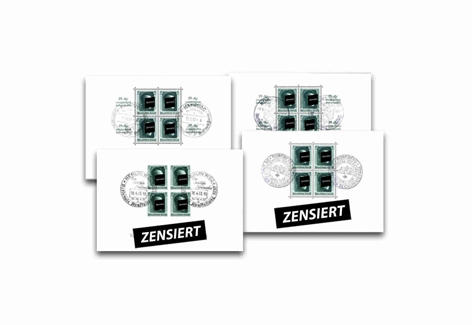 Deutsches Reich Briefmarken Hitler-Blocks gestempelt