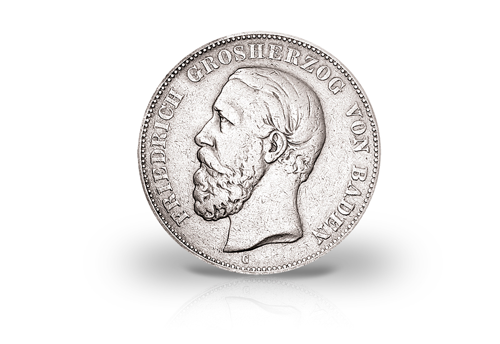 5 Mark 1875-1888 Deutsches Kaiserreich Baden Großherzog Friedrich I. Jaeger-Nr. 27