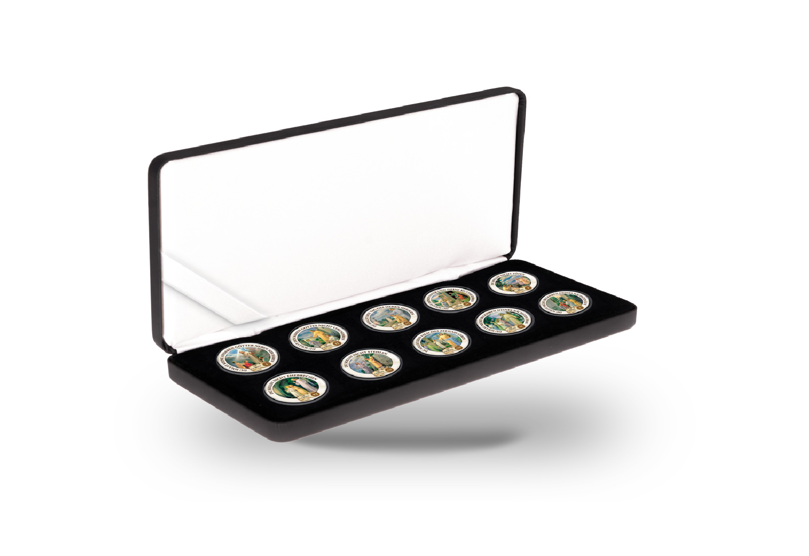 10 Gebote Vatikan 10er Kollektion mit Farbmotiv im Etui inkl. Zertifikat