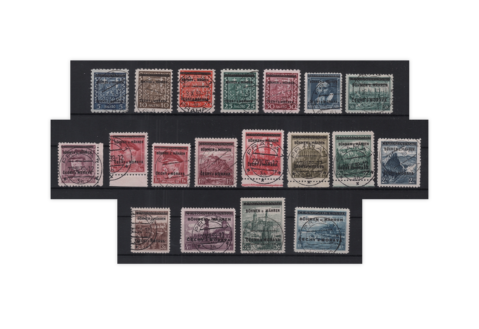 Briefmarken Böhmen und Mähren Michel-Nr. 1/19 gestempelt