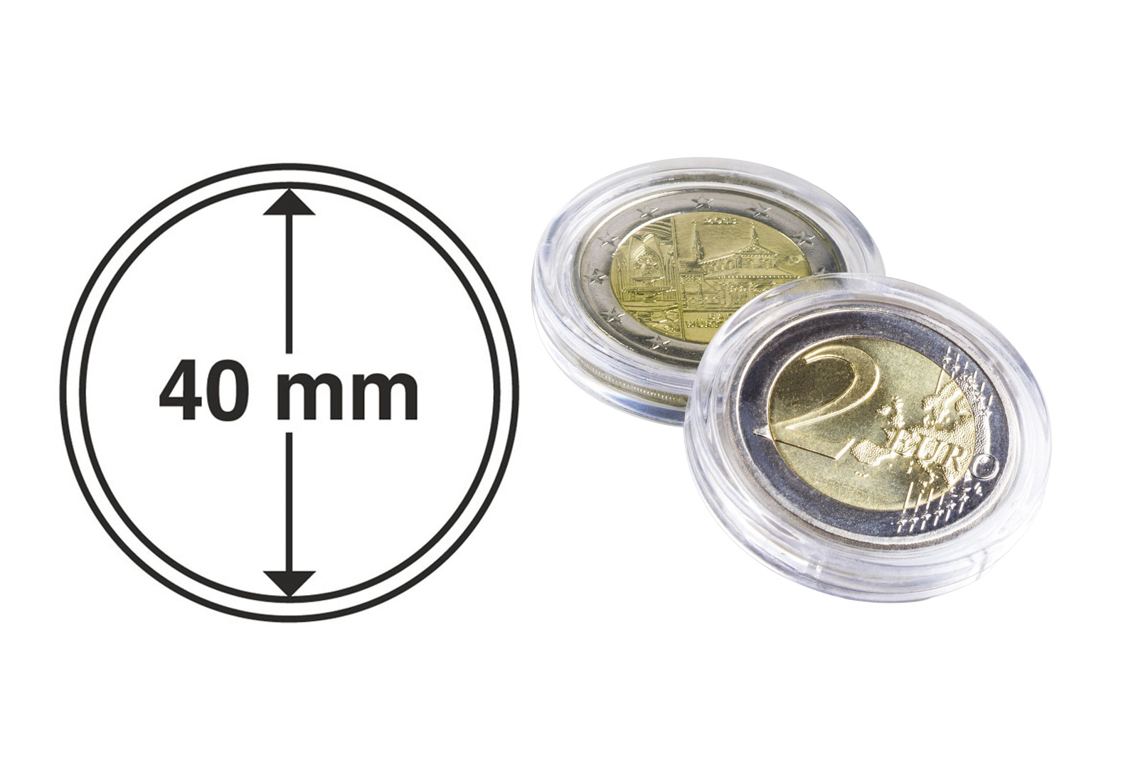 [40 mm] Leuchtturm Münzkapseln ULTRA im 10er Pack