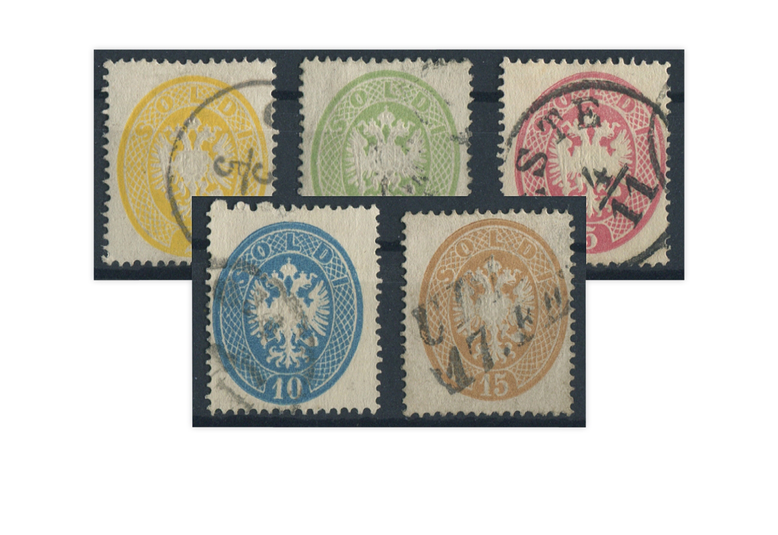 Lombardei und Venetien 1863 Mi.Nr. 14/18 gest.