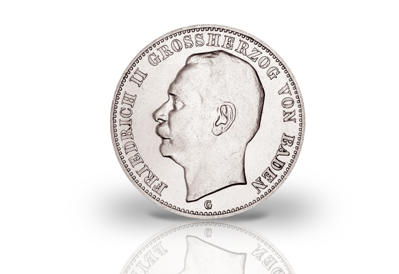 5 Mark 1908-1913 Deutsches Kaiserreich Baden Großherzog Friedrich II. Jaeger-Nr. 40