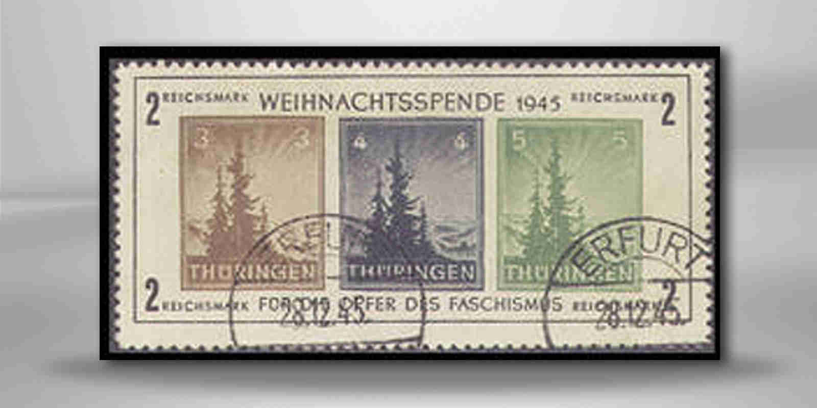 SBZ Block 1 gestempelt und geprüft Weihnachtsblock 1945