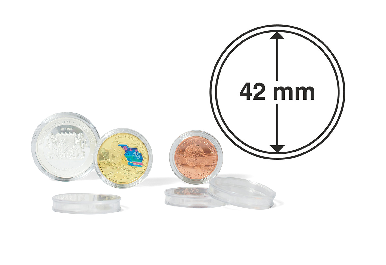 [42 mm] Leuchtturm Münzkapseln im 10er Pack