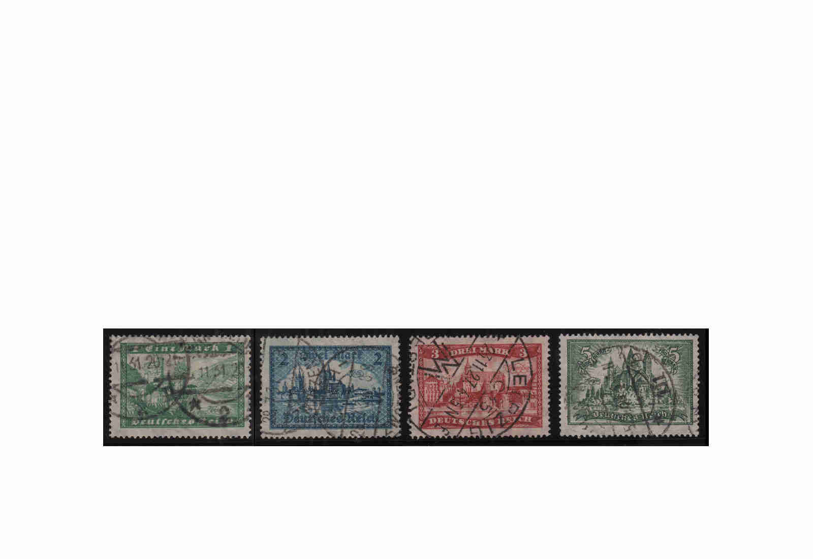 Briefmarken Deutsches Reich Bauwerke 1924 Michel-Nr. 364/367 gestempelt