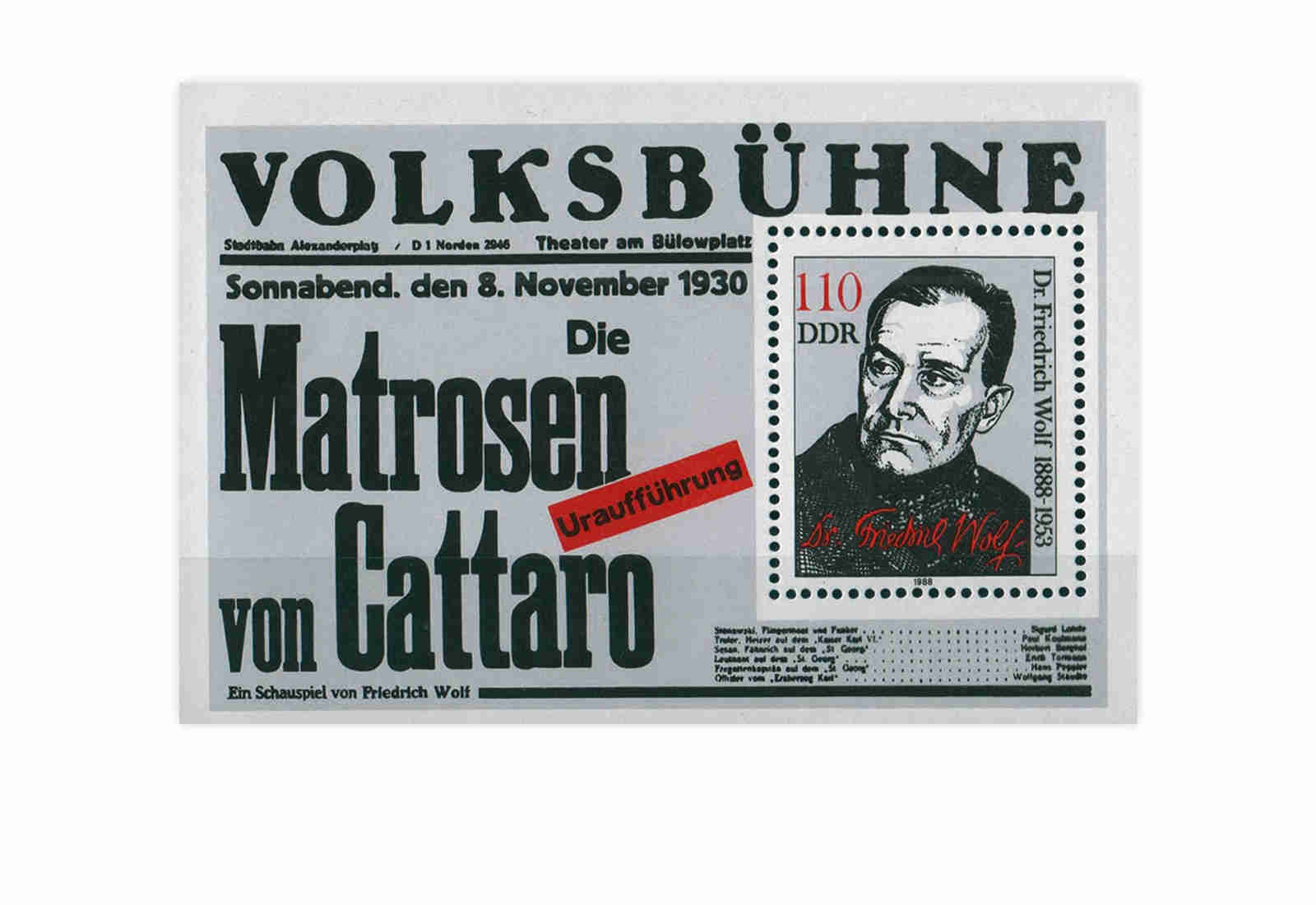 DDR Block 96 100. Geburtstag Friedrich Wolf 1988 **