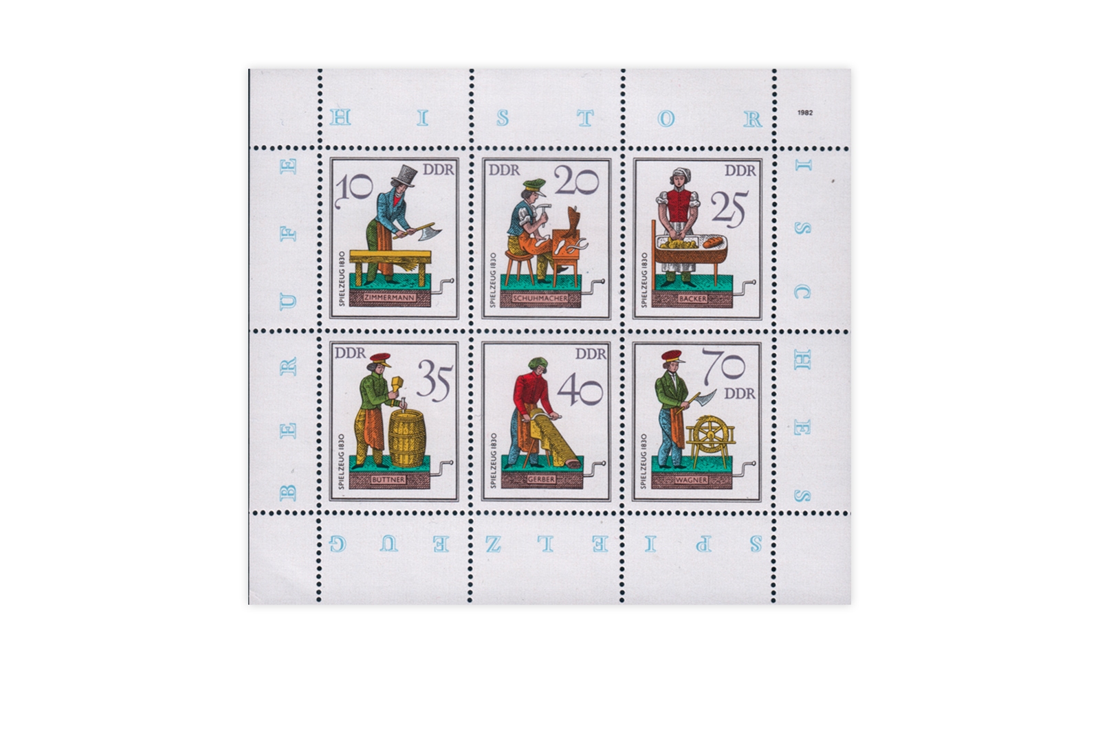 DDR Kleinbogen 1982 Michel Nr. 2758 bis 2763 postfrisch