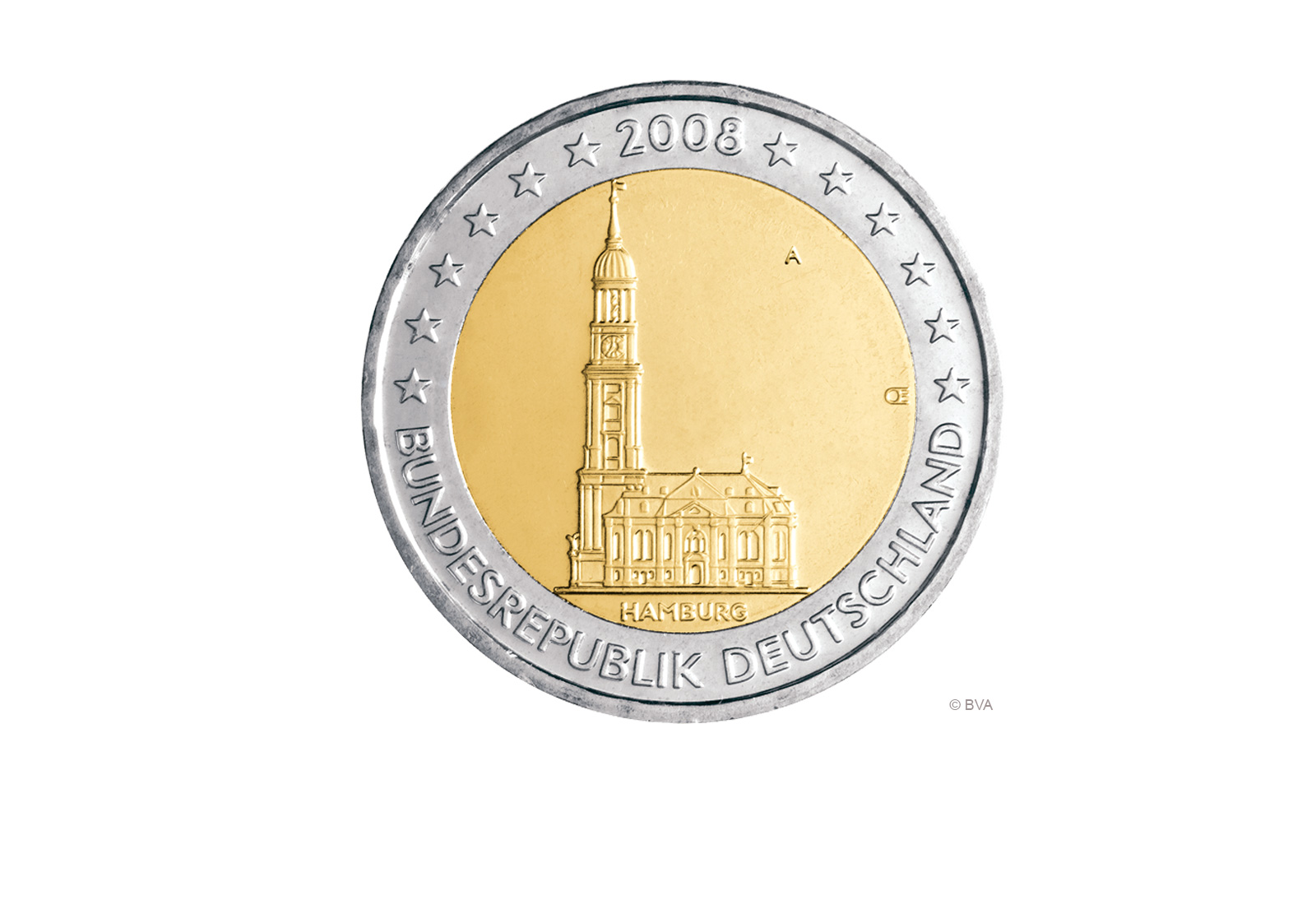 2 Euro 2008 Deutschland Hamburger Michel Prägestätte unserer Wahl