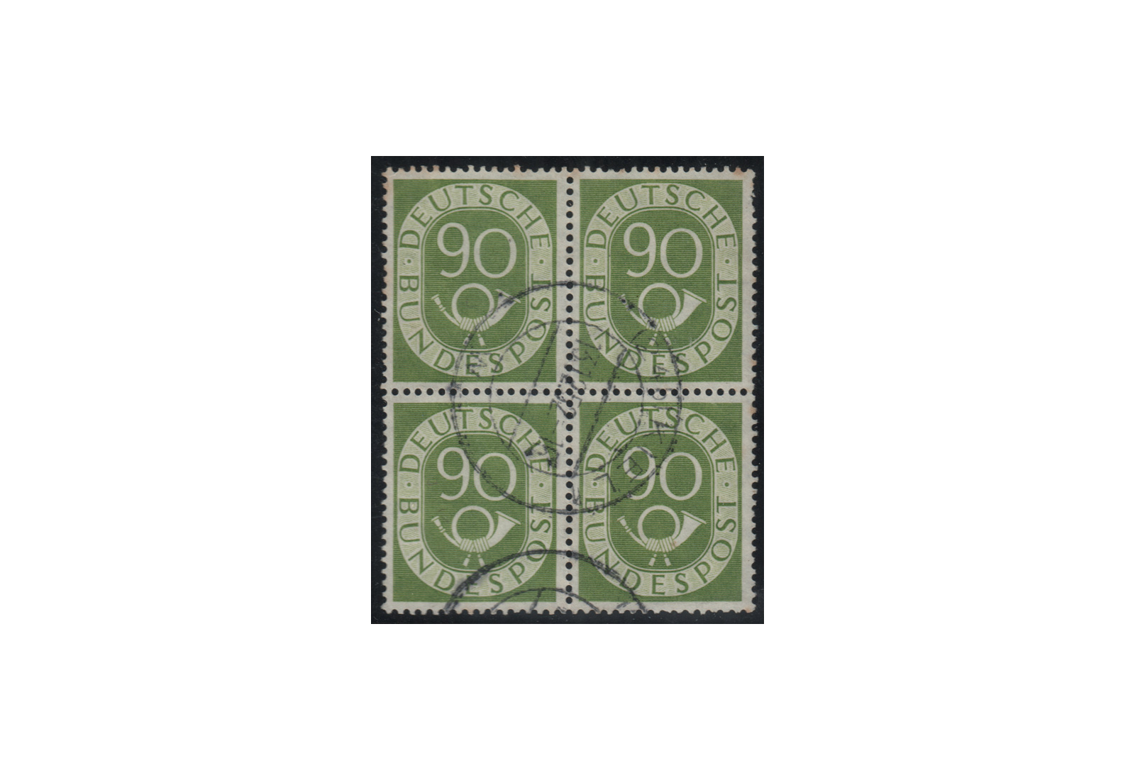 BRD 90 Pfennig im Viererblock Michel-Nr. 138 gestempelt