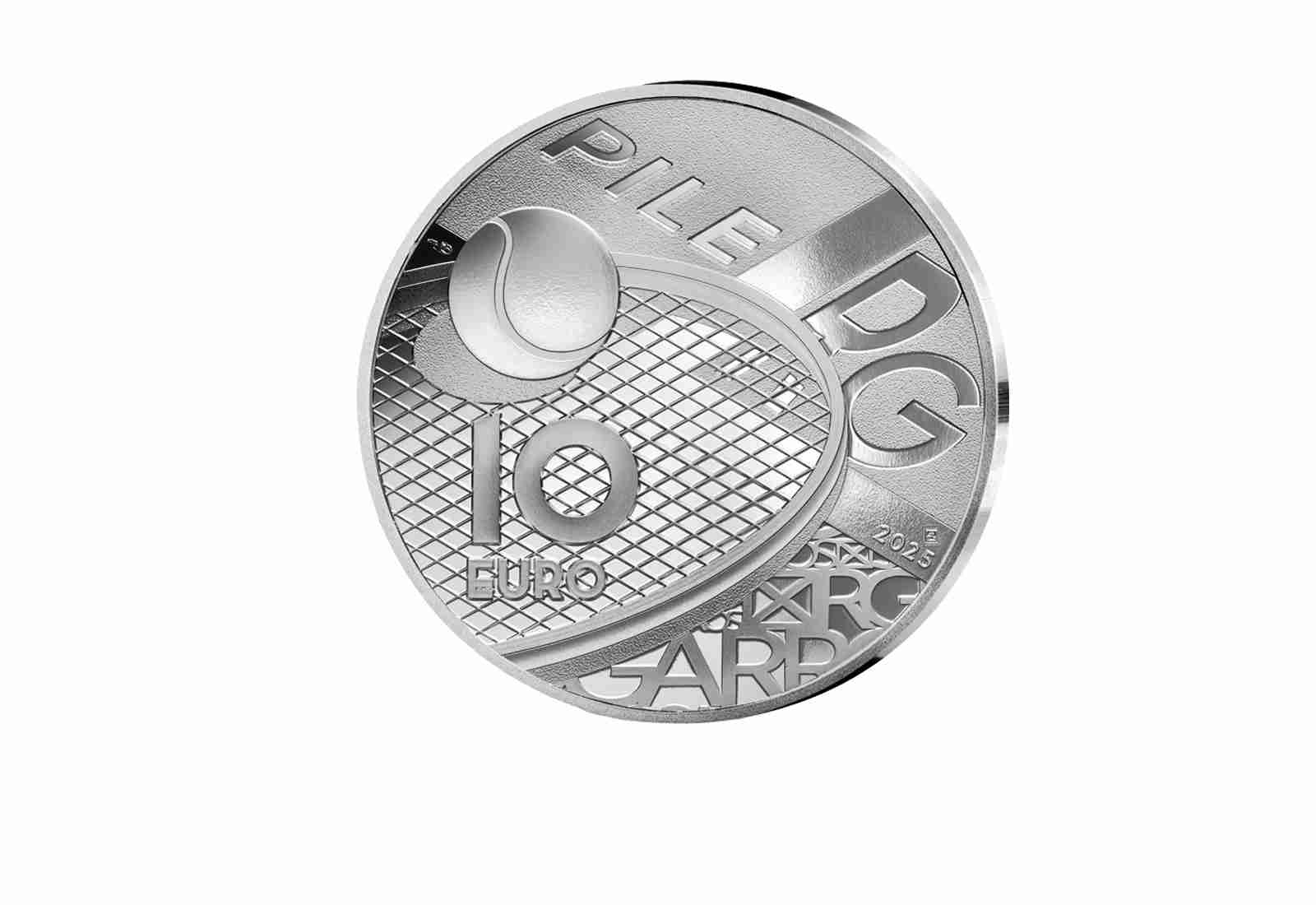 10 Euro Silbermünze 2025 Frankreich Rolland Garros Stadion PP