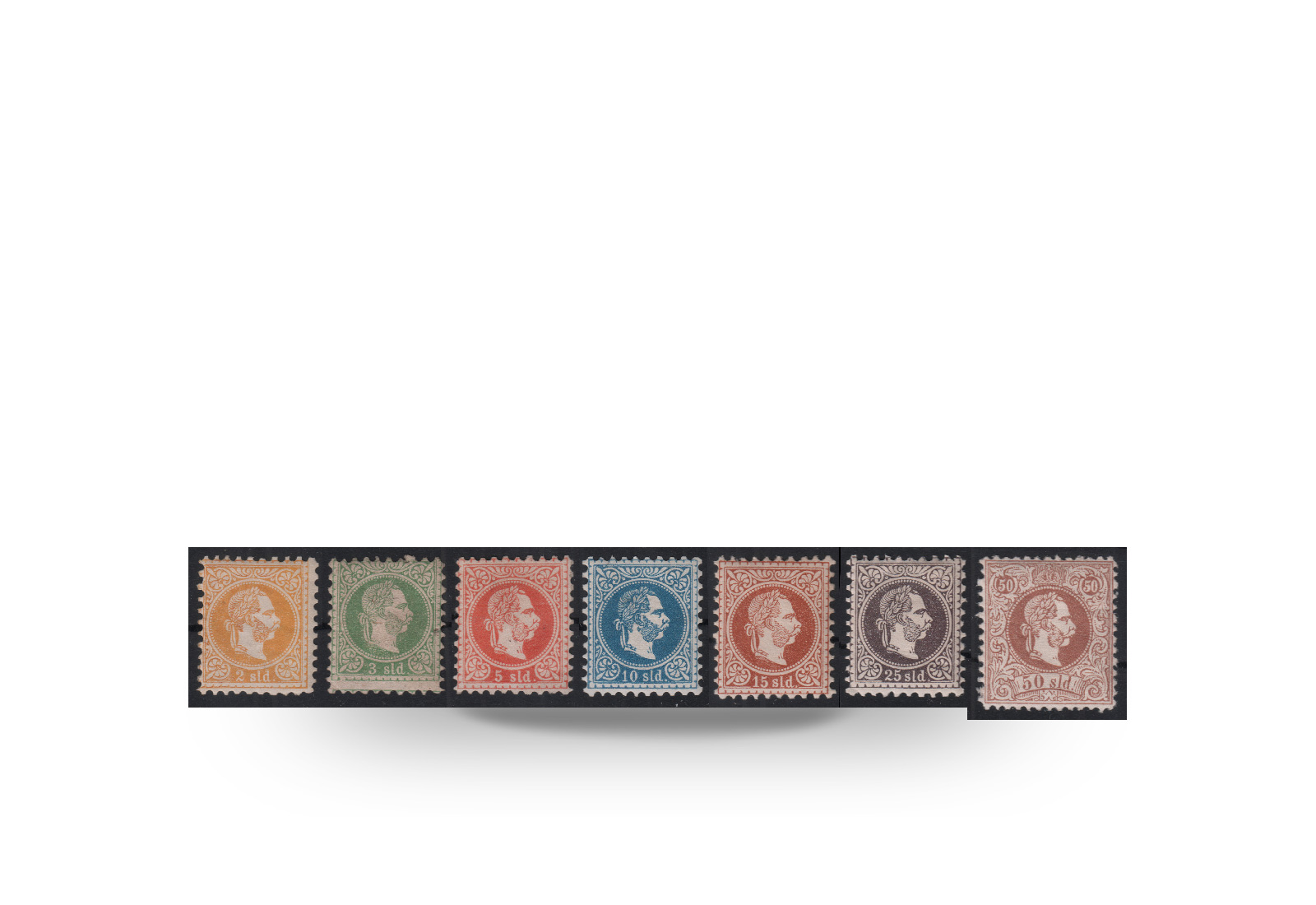 Briefmarken Österreich/Levante Franz Joseph 1867/83 Michel-Nr. 1/7 I Falz