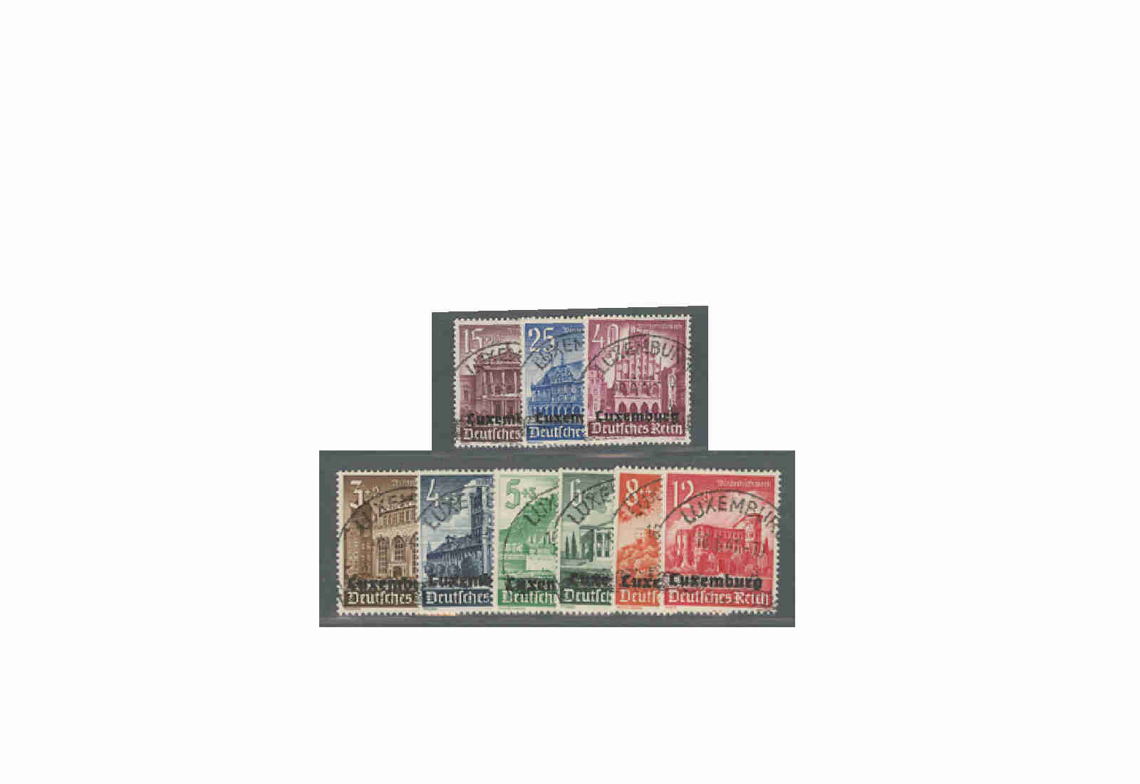 Deutsche Besetzung Luxemburg 1941 Michel Nr. 33 bis 41 gestempelt