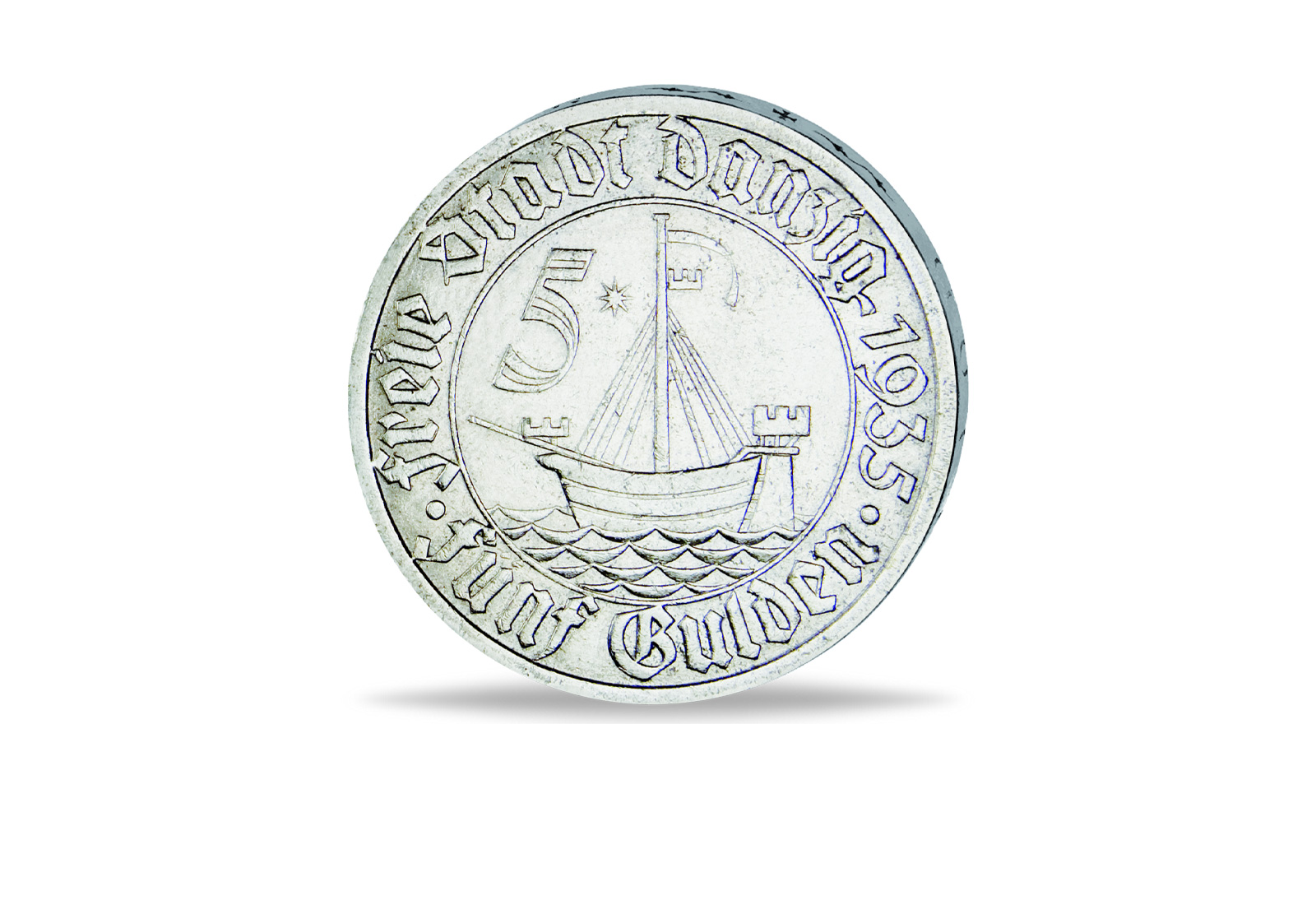 5 Gulden 1932 Danzig Wappen Kogge Jaeger-Nr. D19