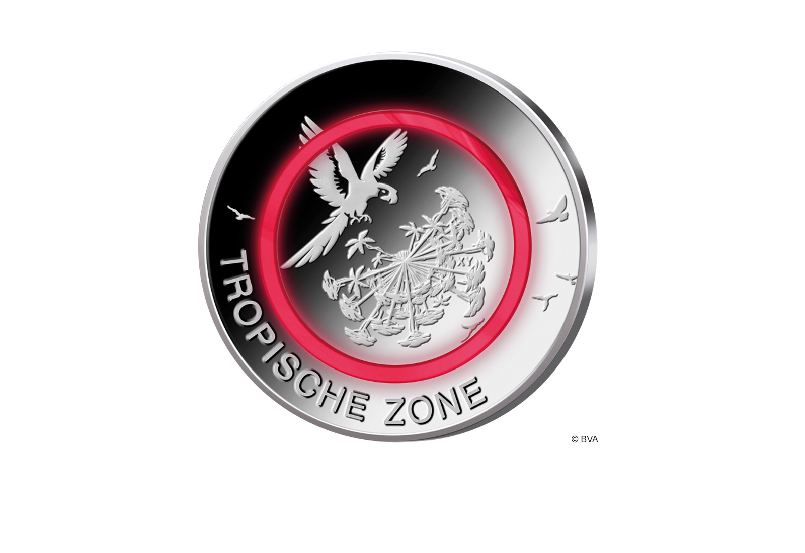 5 Euro 2017 Deutschland Tropische Zone mit rotem Polymerring st Prägestätte G