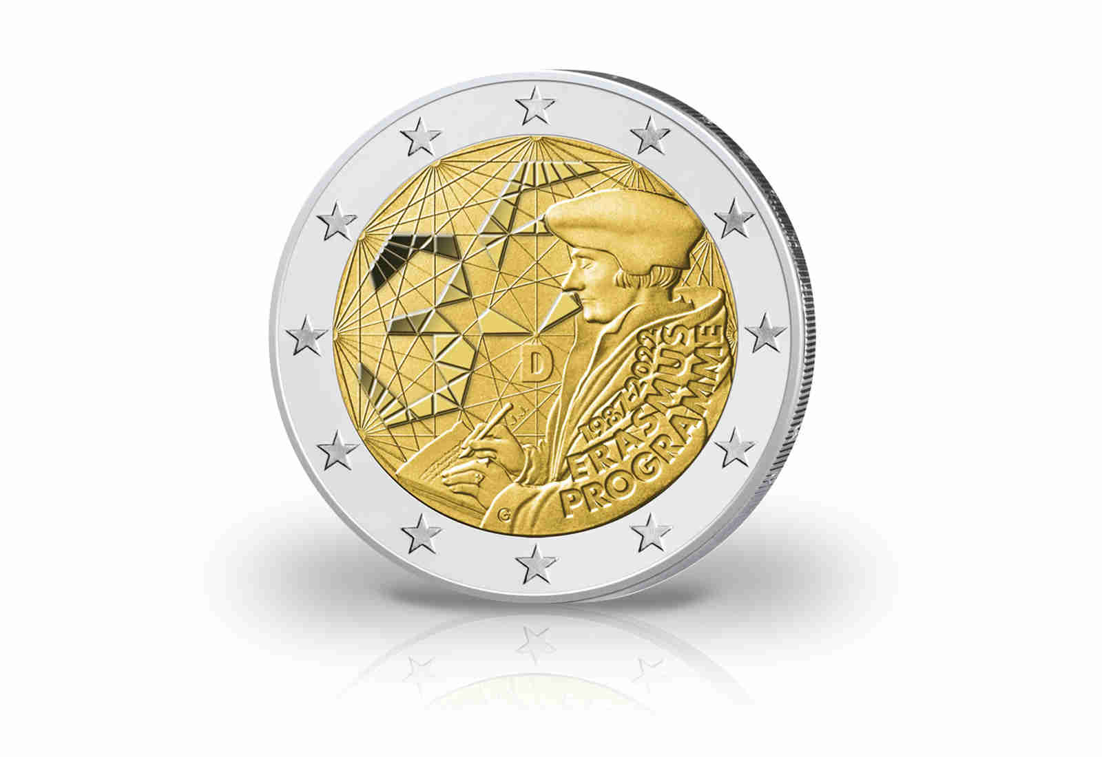2 Euro Deutschland 2022 35 Jahre Erasmus-Programm Prägestätte A-J PP im Blister