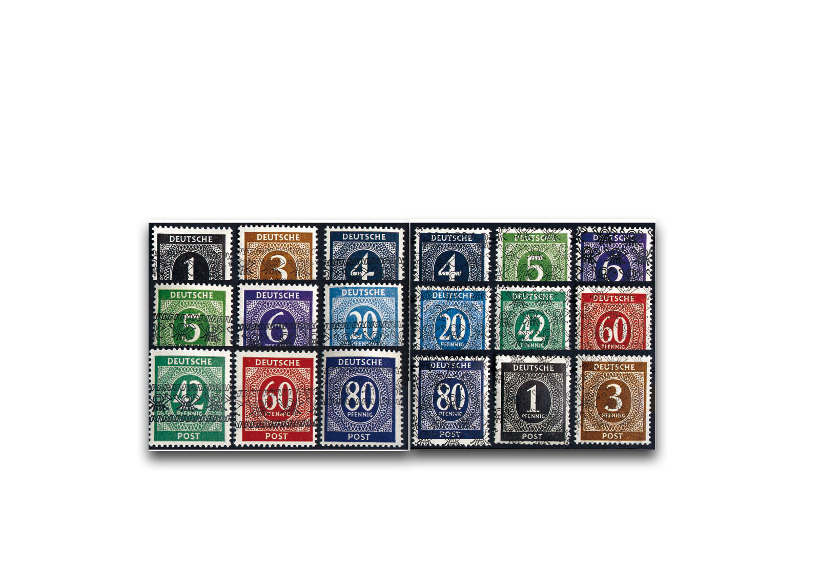 Bizone Michel-Nr. I-IX I und I-IX II postfrisch geprüft im Set