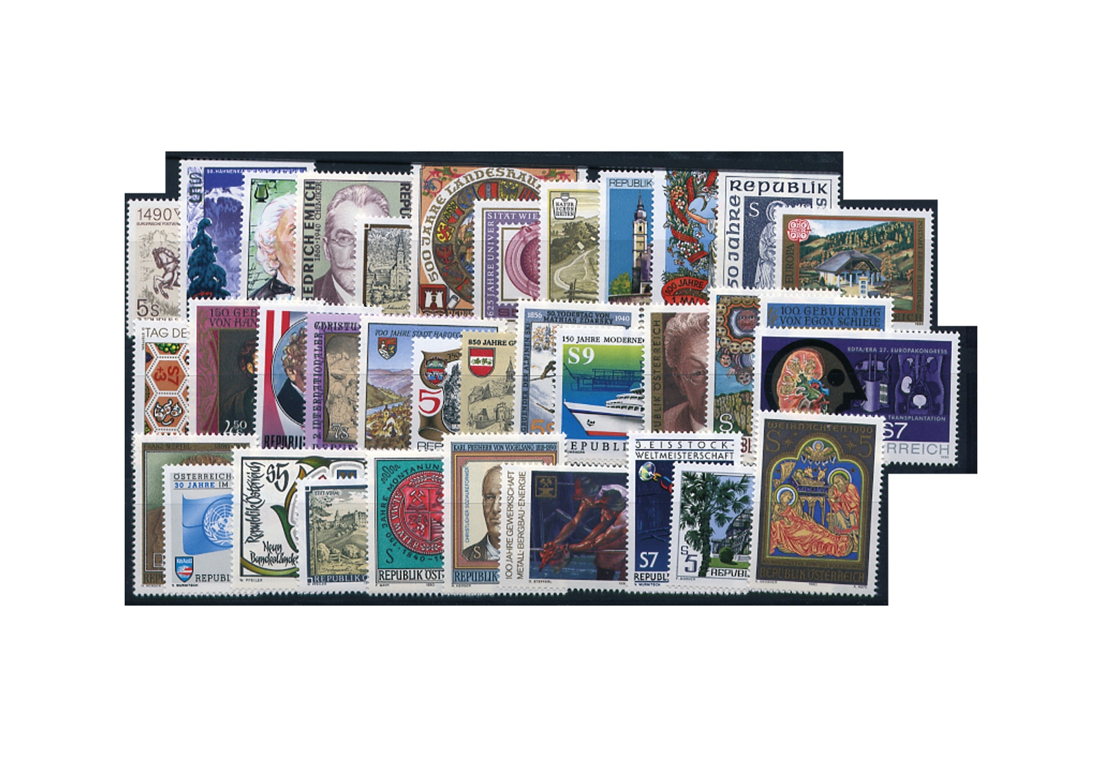 Briefmarken Österreich Jahrgang Michel-Nr. 1978-2012 1990 postfrisch