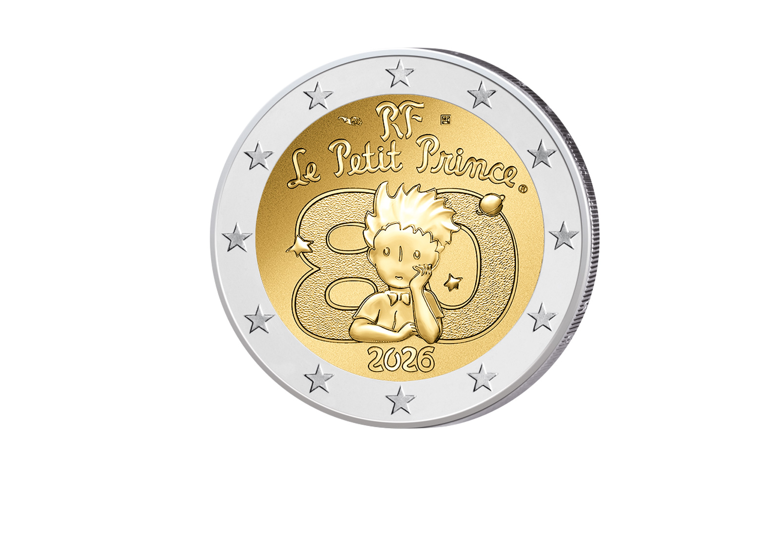 2 Euro 2026 Frankreich 80 Jahre "Der kleine Prinz" in Coincard Buch
