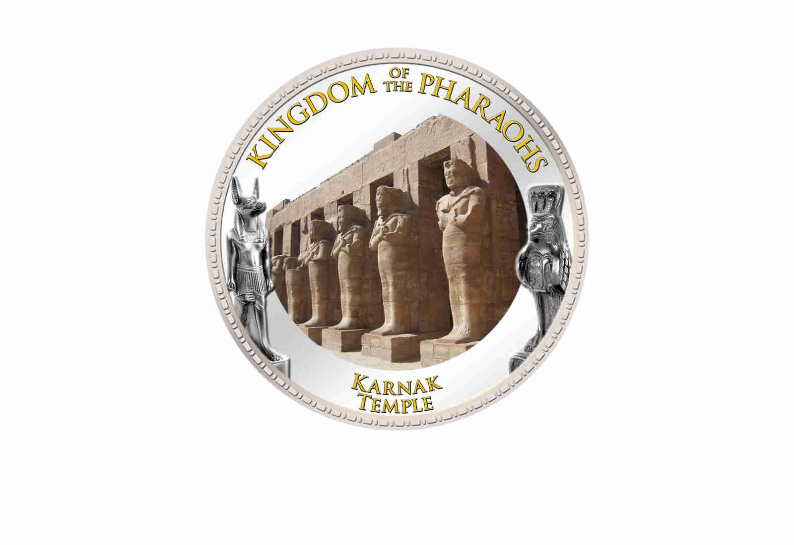 1 Pfund Ägypten Tempel von Karnak, 999,9 Goldauflage mit Farbmotiv