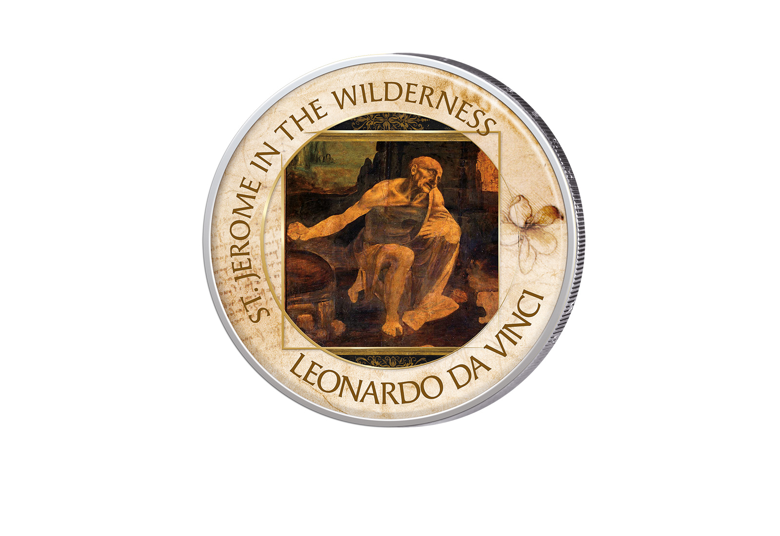 2 Euro mit Farbapplikation St. Jerome in the Wilderness Leonardo da Vinci