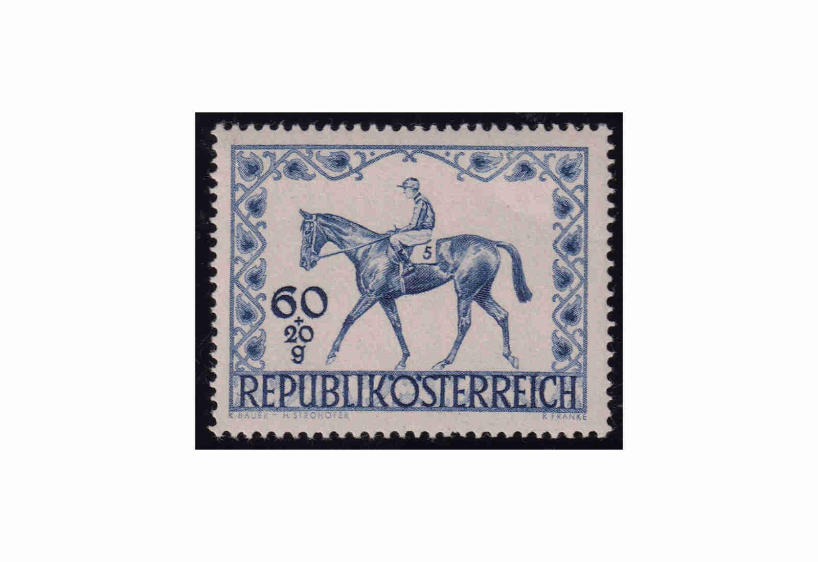 Österreich 1947: Pferderennen von den Preis der Stadt Wien Michel Nr. 811 postfrisch