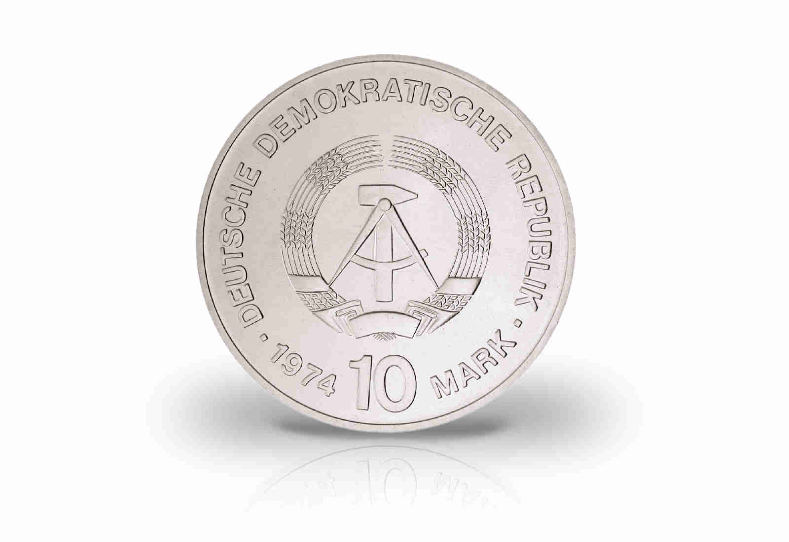10 Mark Gedenkmünze 1974 DDR 25 Jahre DDR Bedeutende Gebäude Jaeger-Nr. 1552