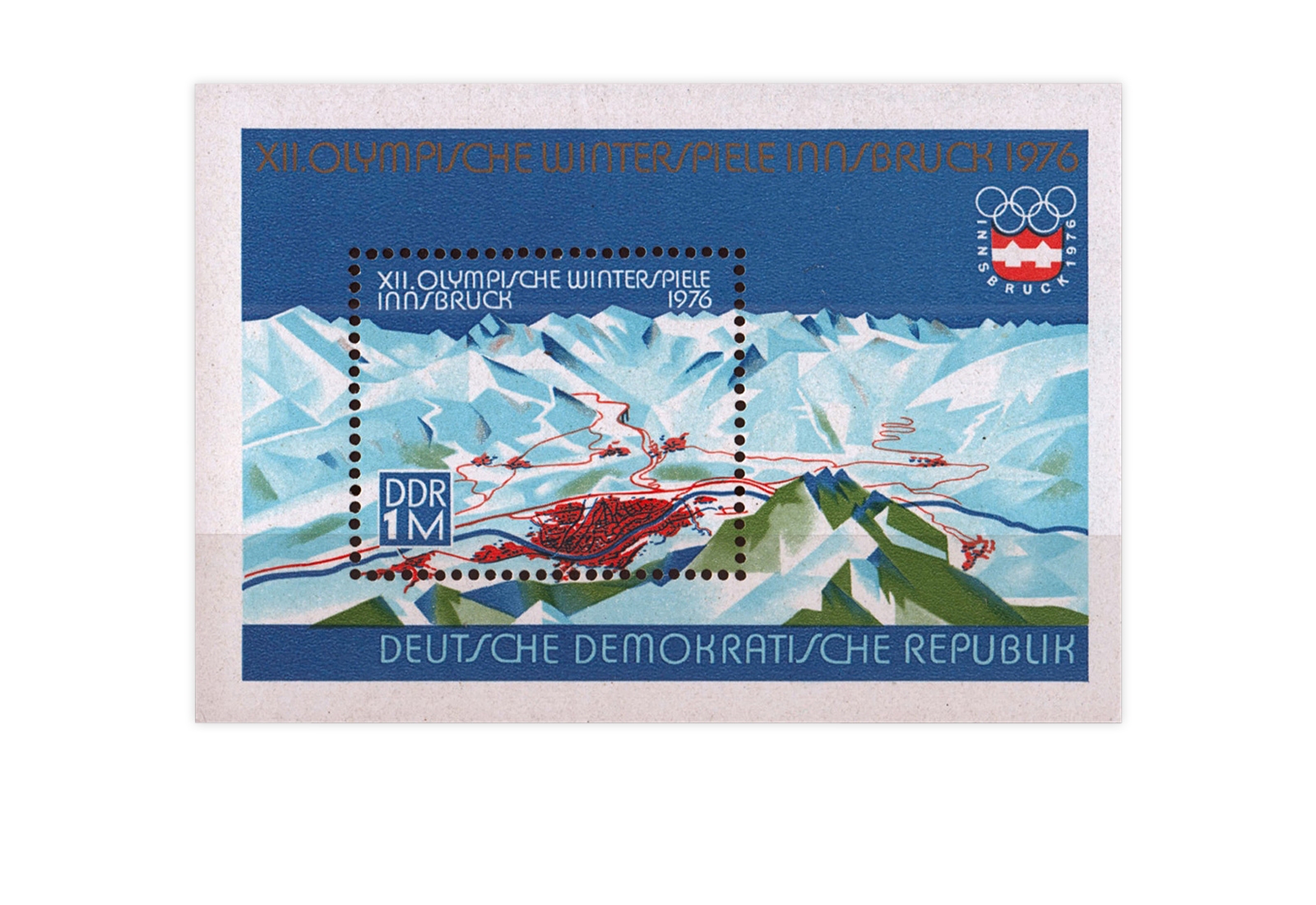 Briefmarken DDR Olympische Winterspiele 1976 Block 43 gestempelt