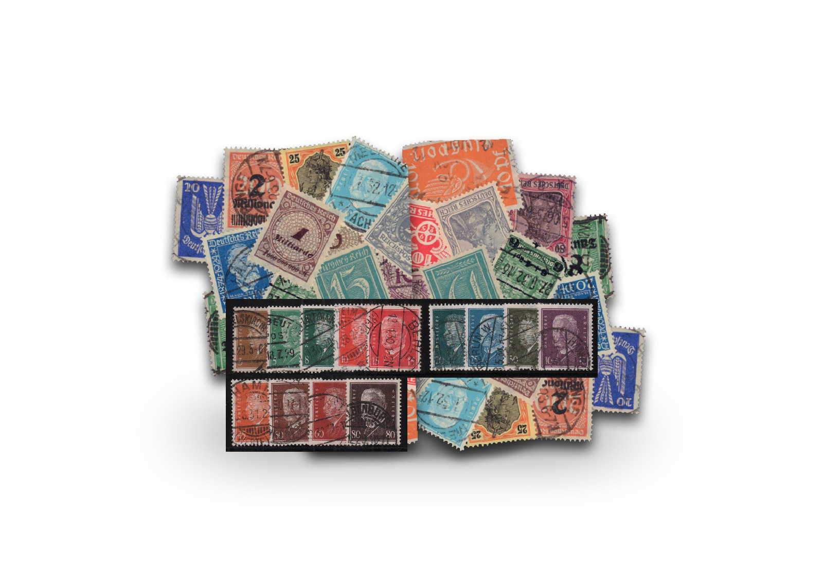 Briefmarken Sammlung Deutsches Reich inkl. Komplettsatz Reichspräsidenten 1928 Michel-Nr. 410/22 gestempelt