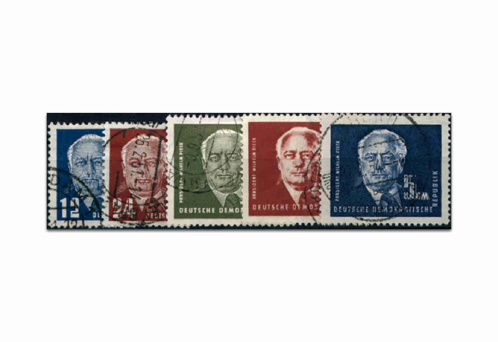 Briefmarken DDR Präsident Wilhelm Pieck (I) 1950 Michel-Nr. 251-255 gestempelt