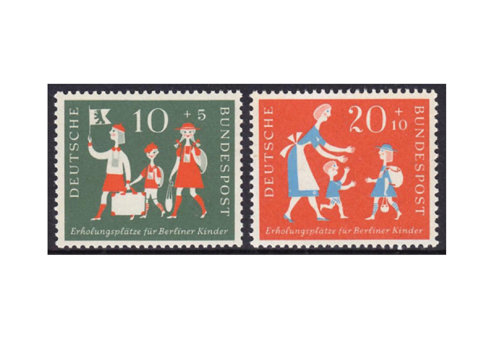 Briefmarken BRD Erholungsplätze für Berliner Kinder 1957 Michel-Nr. 250-251 postfrisch