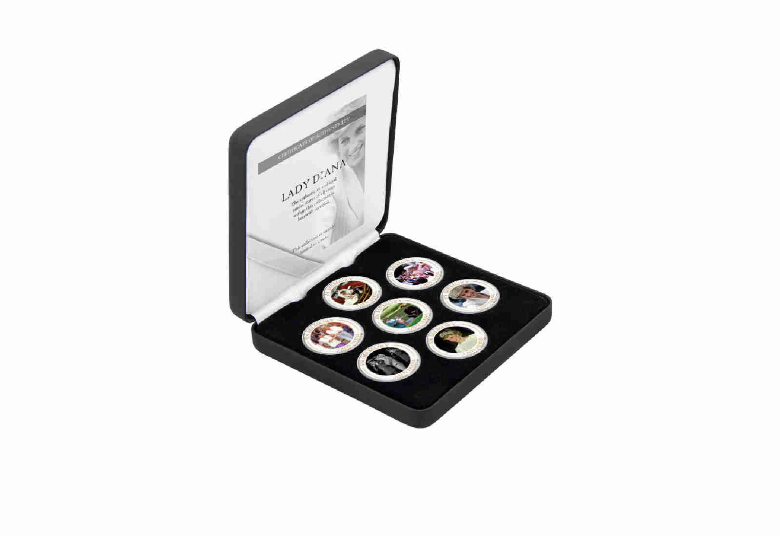 Lady Diana 7er Kollektion mit Farbapplikation im Etui inkl. Zertifikat