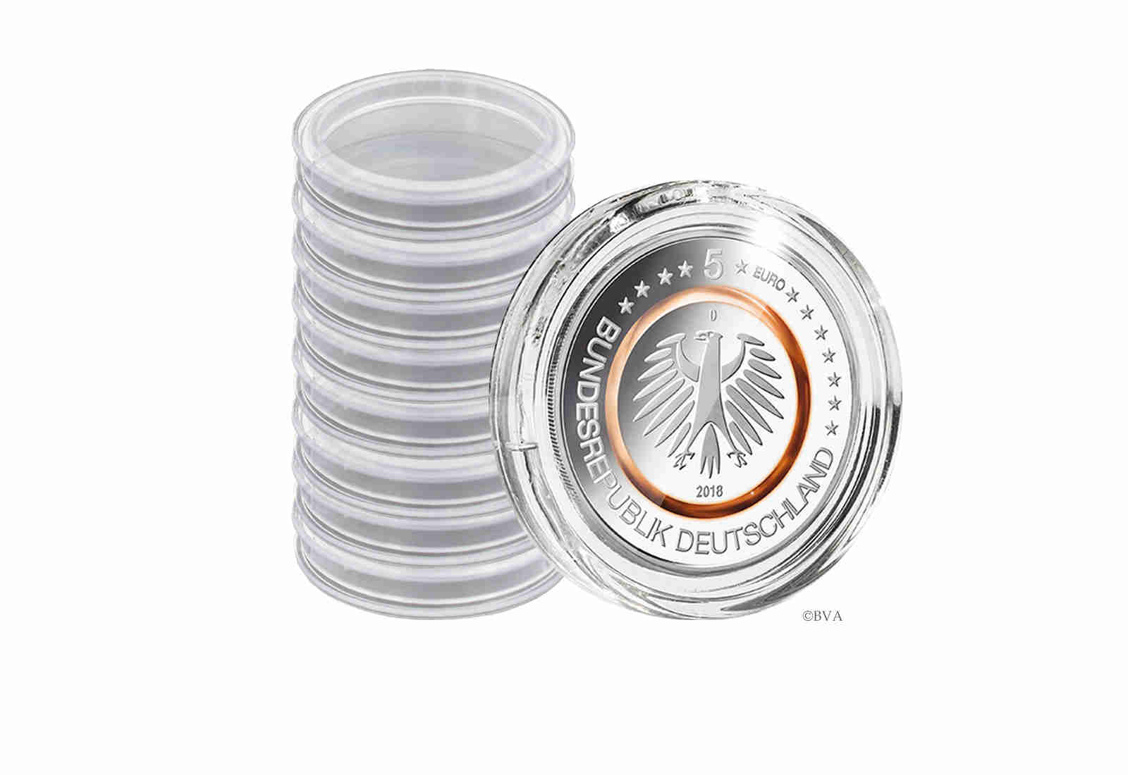 Münzkapseln für 5 Euro BRD - 10 Stück