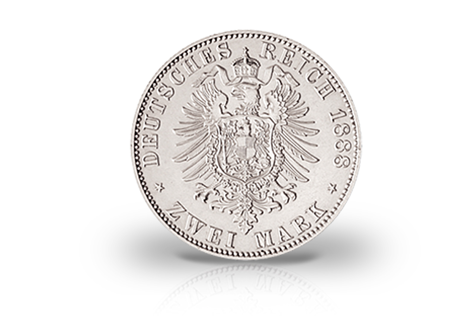 2 Mark 1888 Deutsches Kaiserreich Preußen Wilhelm II. Jaeger-Nr. 100