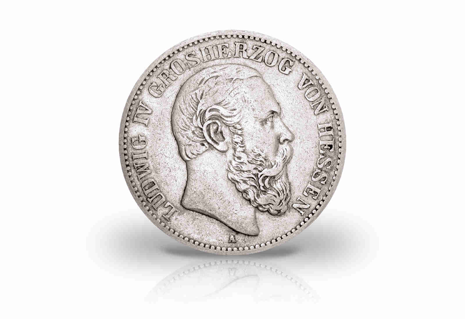2 Mark 1891 Kaisserreich Ludwig IV. Hessen Jaeger-Nr. 70