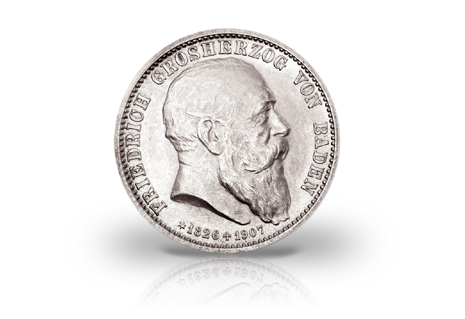 5 Mark 1907 Deutsches Kaiserreich Baden Tod Großherzog Friedrich I. Jaeger-Nr. 37