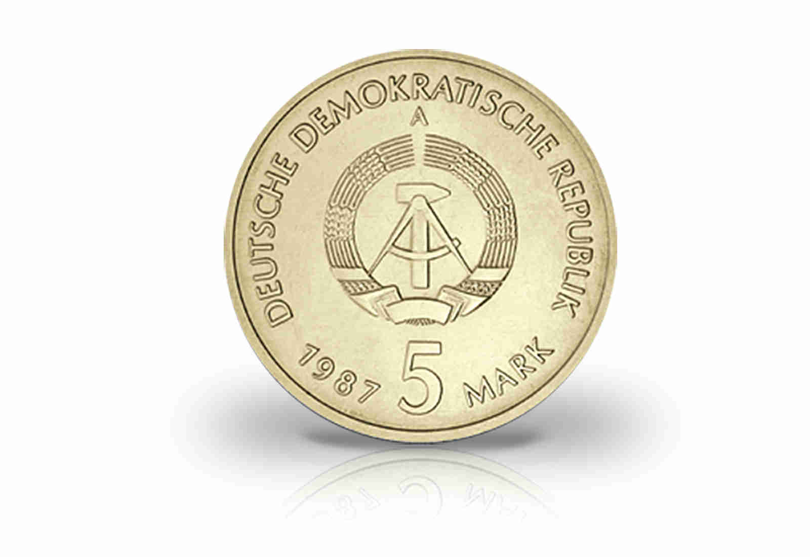 5 Mark Gedenkmünze 1987 DDR Nikolaiviertel in Berlin Jaeger-Nr. 1613