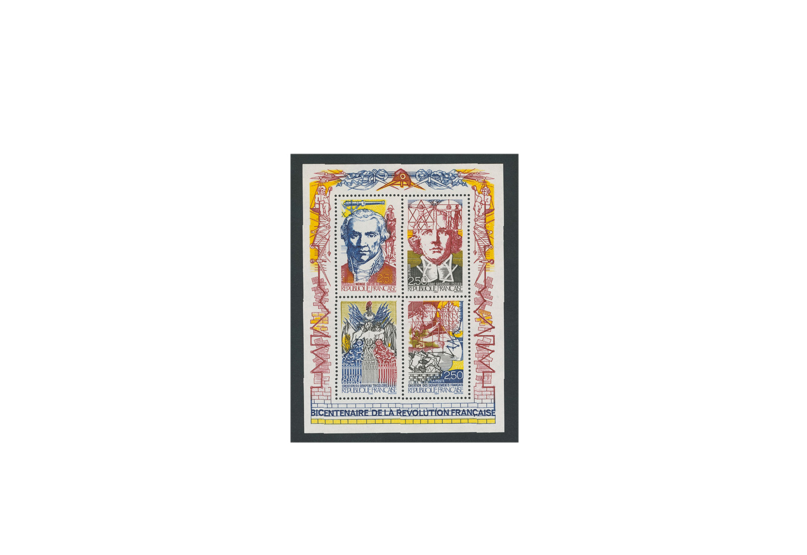 Briefmarken Frankreich Einführung der Trikolore 1990 Block 10 postfrisch