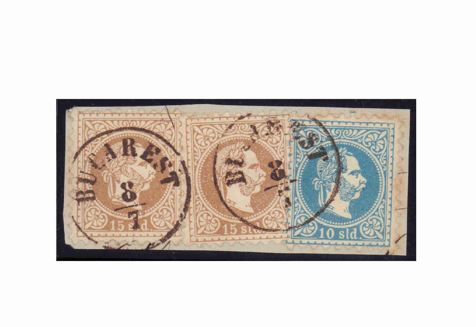 Briefmarken Österreich Levante Michel-Nr. 4 I + 5 I gestempelt auf Briefstück