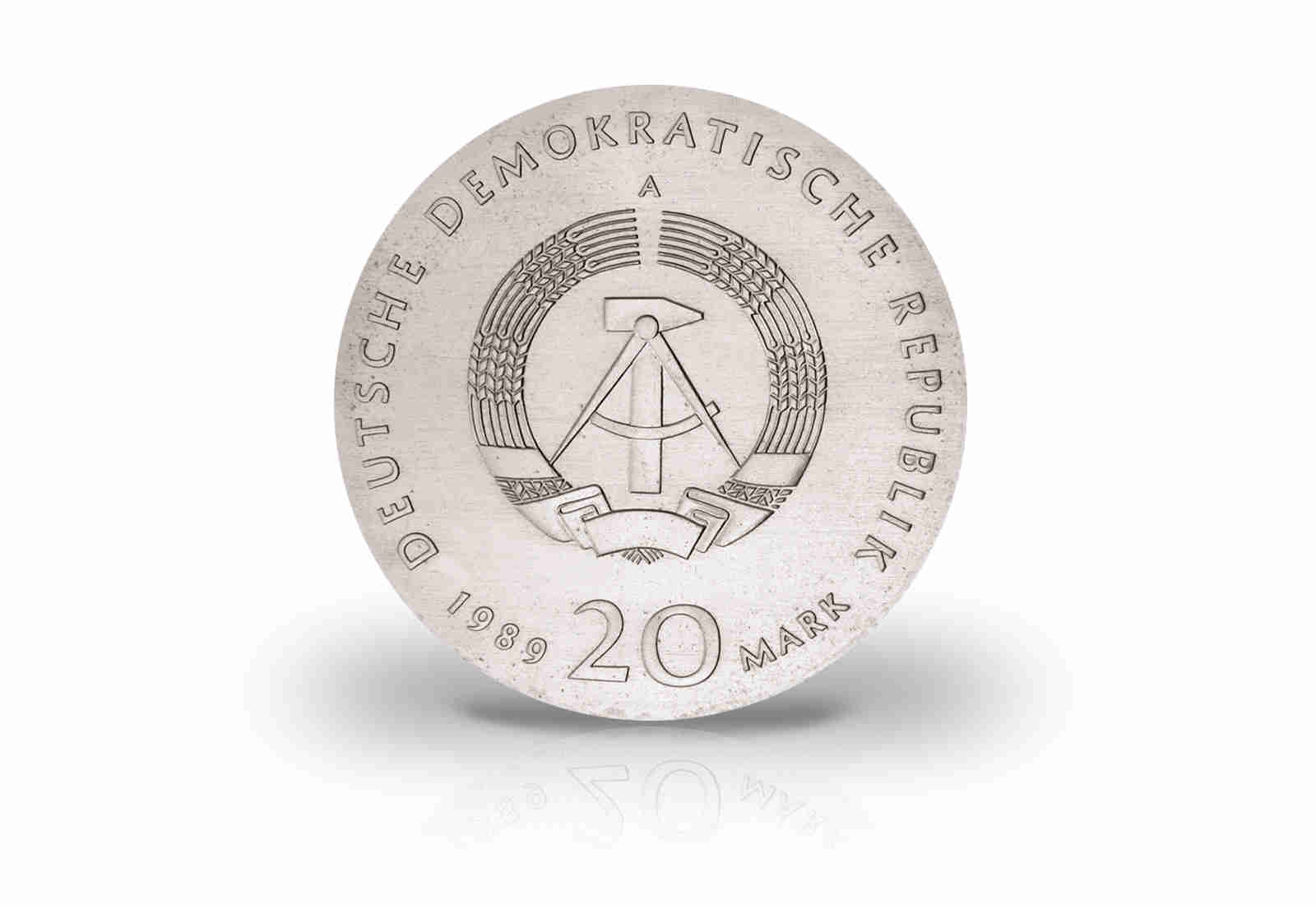 20 Mark Gedenkmünze 1989 DDR  Thomas Müntzer Jaeger-Nr. 1624