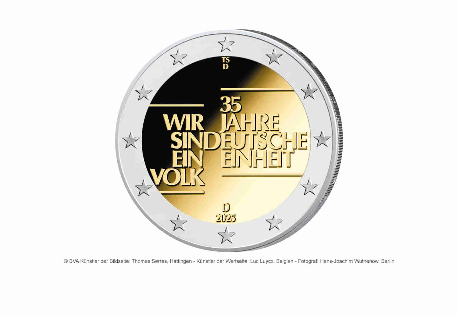 2 Euro 2025 Deutschland 35 Jahre Deutsche Einheit bfr. Prägestätte unserer Wahl