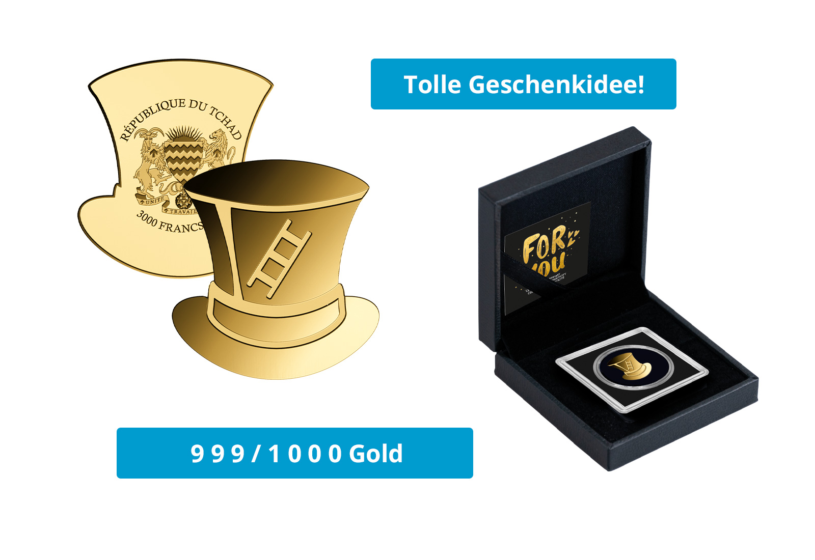 Goldmünze Motiv "Schornsteinfeger" 999/1000 Gold Geschenk