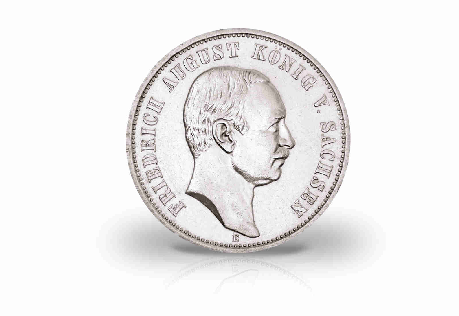 3 Mark 1908-1913 Deutsches Kaiserreich Sachsen Friedrich August III. Jaeger-Nr. 135