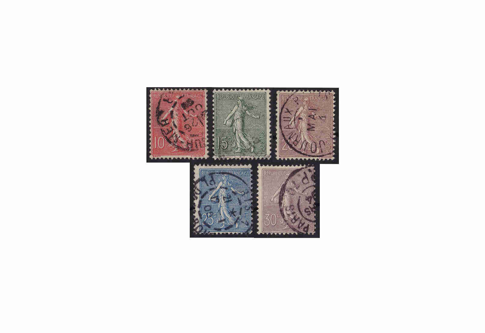 Frankreich Republik 1870 bis heute Michel Nr. 108 bis 112 gestempelt