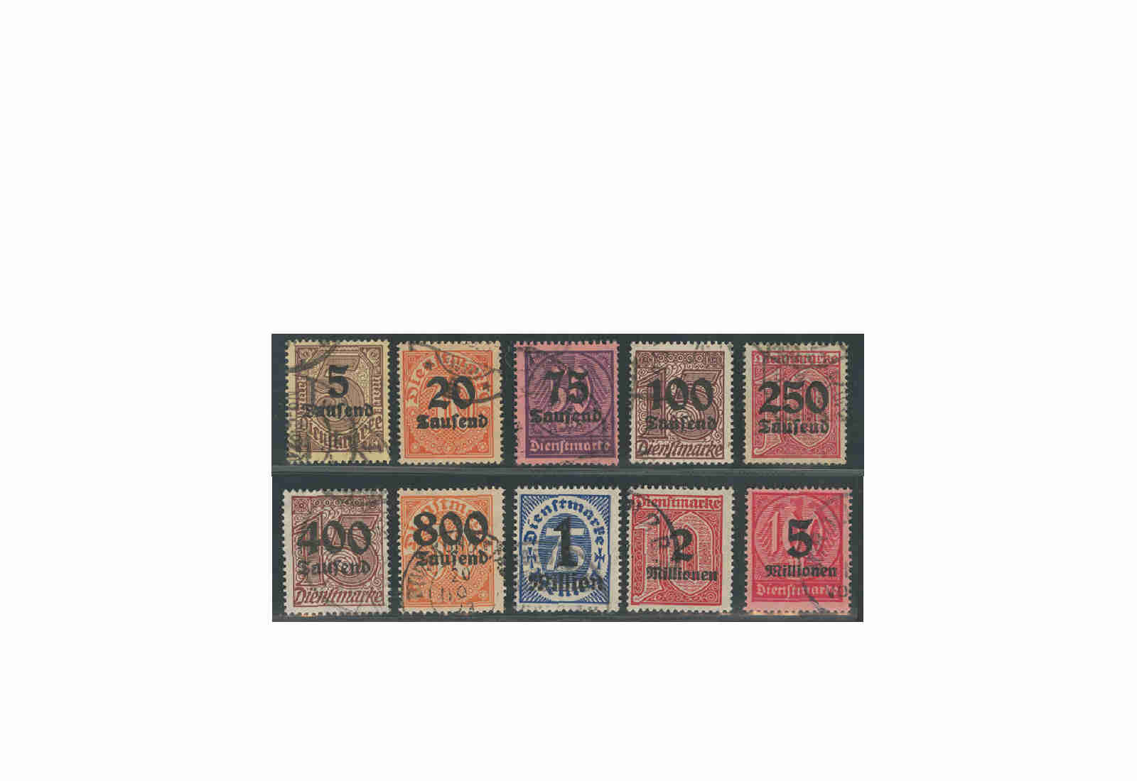 Deutsches Reich Mi. Nr. D 89/98 gestempelt