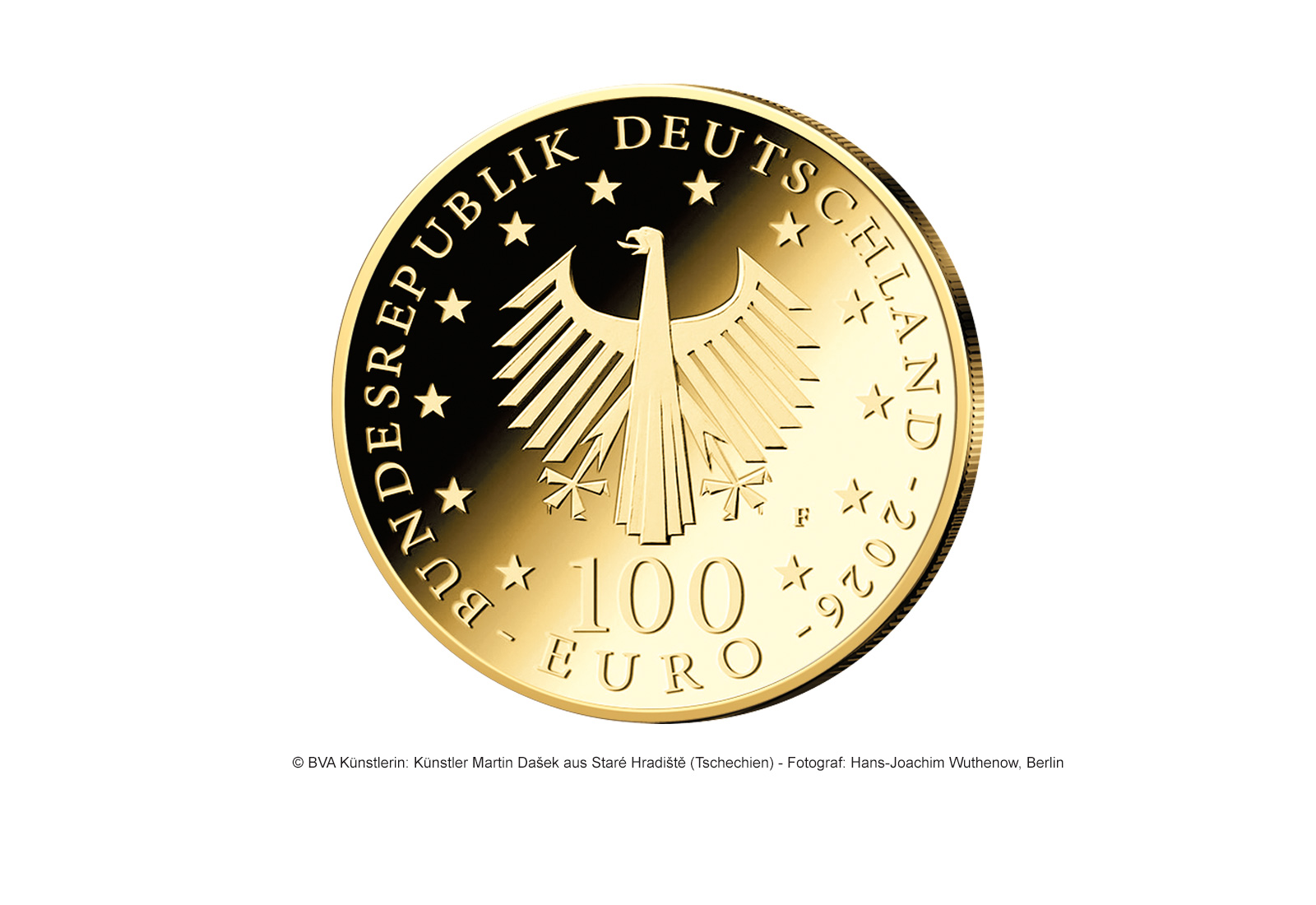 100 Euro 2026 Deutschland Goldmünze - AuVerIn Signatur - "Die Judenbuche" Prägestätte F