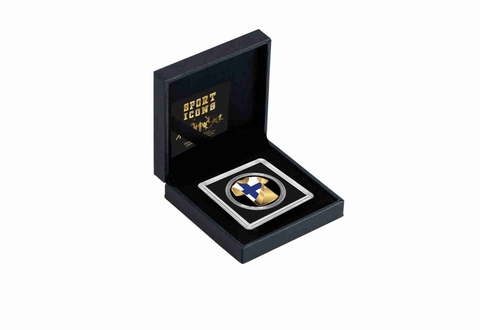 Goldmünze Motiv "Trikot Finnland" 999/1000 Gold im Geschenketui