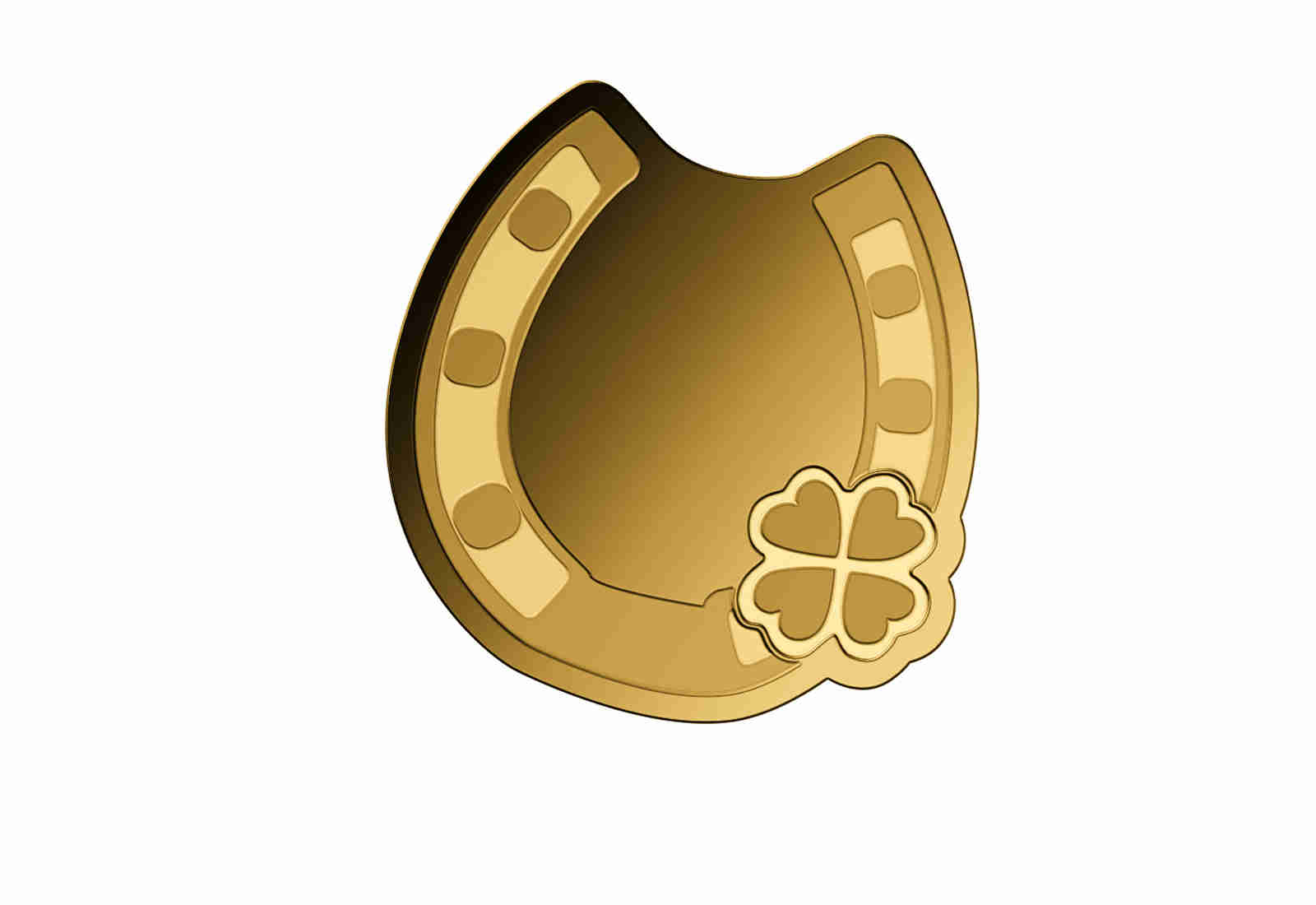 Goldmünze "Hufeisen mit Kleeblatt" 999/1000 Gold Geschenk