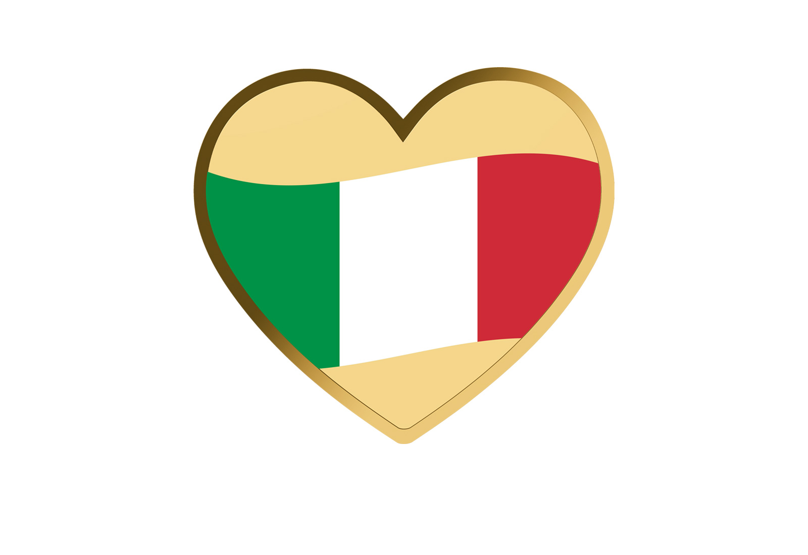 Goldmünze Motiv "Herz für Italien" 999/1000 Gold Geschenk
